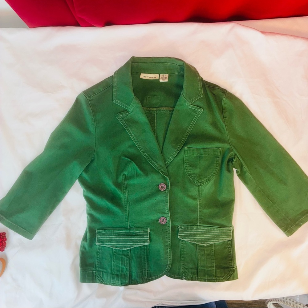 🔥🔥 ARMY GREEN DKNY JEAN JACKET